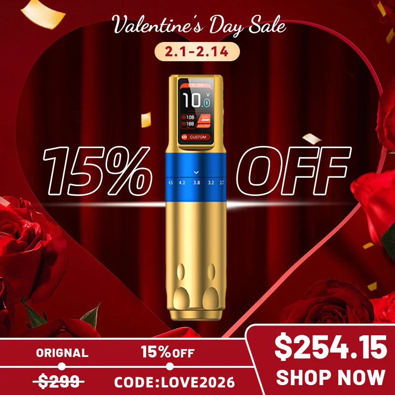 Custom Yellow/Blue Captain ONE｜Adjustable Wireless Tattoo Machine with Six Stroke Length